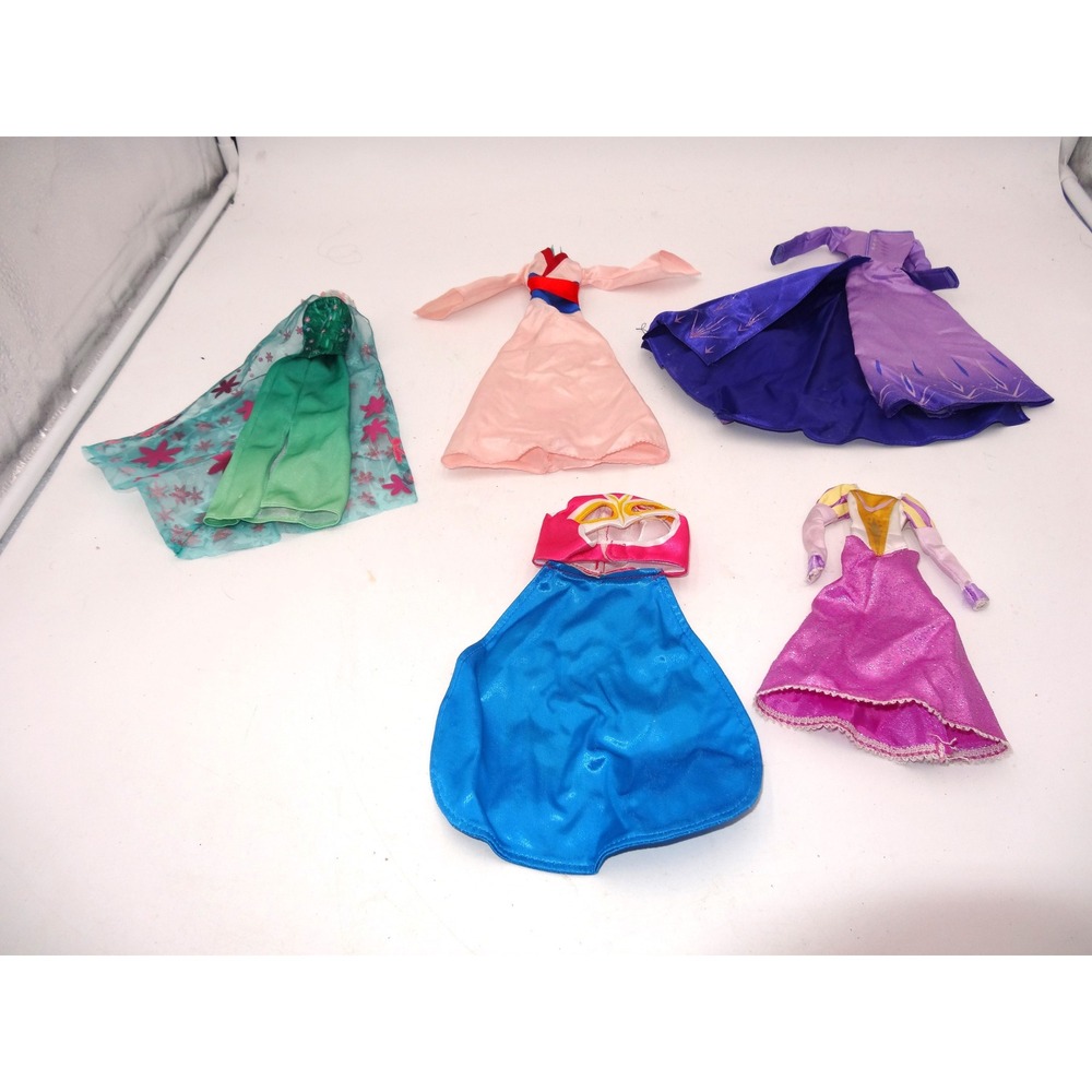 Disney Princess 11" Doll Clothes Lot Mulan Elsa Rapunzel Anna Dresses